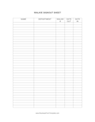 Walkie Signout Sheet