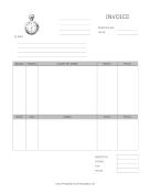 Watch And Clock Repair Invoice Template