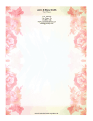 Watercolor Roses Letterhead