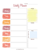 Watercolor Weekly Planner