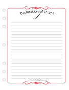 Wedding Planner Declaration Of Intent