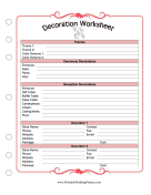 Decoration Worksheet