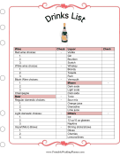 Drinks List