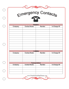 Wedding Planner Emergency Contacts