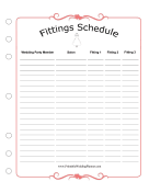 Wedding Planner Fittings Schedule