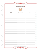 Wedding Planner Gift Return Tracker