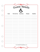 Wedding Planner Guest Needs