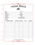 Wedding Planner Hotel Block