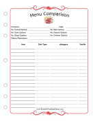 Wedding Planner Menu Comparison