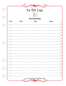 Wedding Planner To Do List Pre-Ceremony