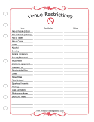 Wedding Planner Venue Restrictions