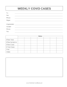 Weekly Covid Cases fax cover sheet