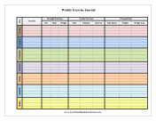 Weekly Exercise Journal Color