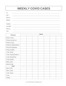 Weekly Facility Covid Cases fax cover sheet