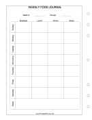 Weekly Food Journal - Left