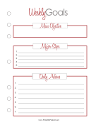 Weekly Goal Planner