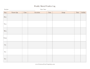 Weekly Music Practice Log