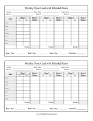 Weekly Time Card 3 Blended Rates