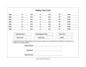 Weekly Time Card With Overtime