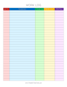 Work Log Color Time Card