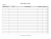 Work Order Journal Template