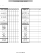 Printable Yahtzee Score Sheet