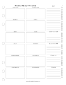 Yearly Home Renovations Planner