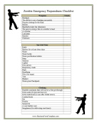 Zombie Survival Checklist