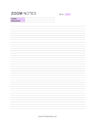 Printable Zoom Notes