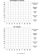 Printable Battleship Game