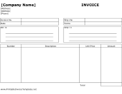 Billing Invoice (Unlined) Template