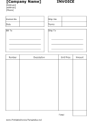 Billing Invoice (Unlined) Template