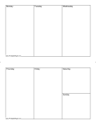 Printable Weekly Calendar (half-page, horizontal)