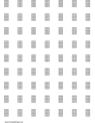 Printable Chord Chart for 4-string instrument on letter-sized paper