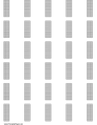 Printable Chord Chart for 5-string instrument, 12 frets on letter-sized paper