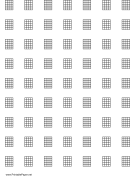 Printable Chord Chart for 5-string instrument on letter-sized paper