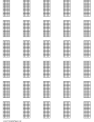 Printable Chord Chart for 6-string instrument, 12 frets on letter-sized paper