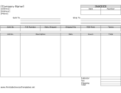 Consultant Invoice (Unlined) Template