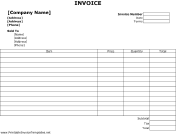 Customer Invoice Template