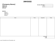 Customer Invoice (Unlined) Template