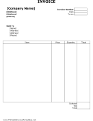 Customer Invoice (Unlined) Template