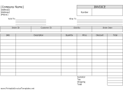 Discount Invoice Template