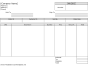 Discount Invoice (Unlined) Template