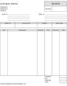 Discount Invoice (Unlined) Template