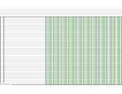 Printable Columnar Paper with ten columns on ledger-sized paper in landscape orientation