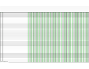 Printable Columnar Paper with eleven columns on ledger-sized paper in landscape orientation