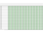 Printable Columnar Paper with thirteen columns on ledger-sized paper in landscape orientation