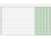 Printable Columnar Paper with five columns on ledger-sized paper in landscape orientation