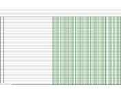 Printable Columnar Paper with nine columns on ledger-sized paper in landscape orientation