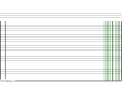 Printable Columnar Paper with two columns on legal-sized paper in landscape orientation